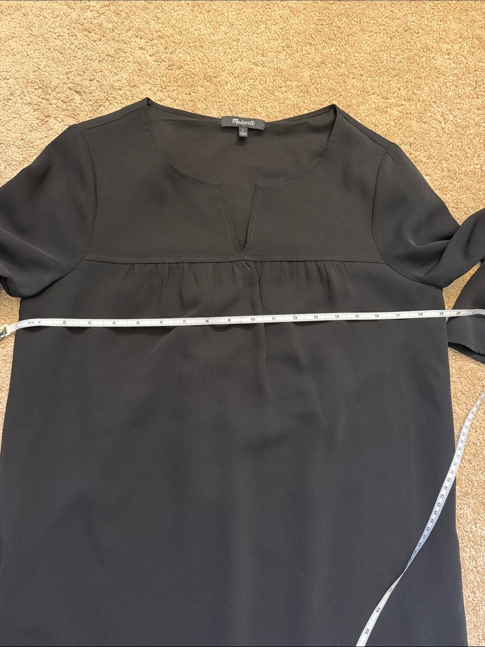 Madewell Starland Black Long-Sleeve Shift Dress Size Small - Picture 8 of 11